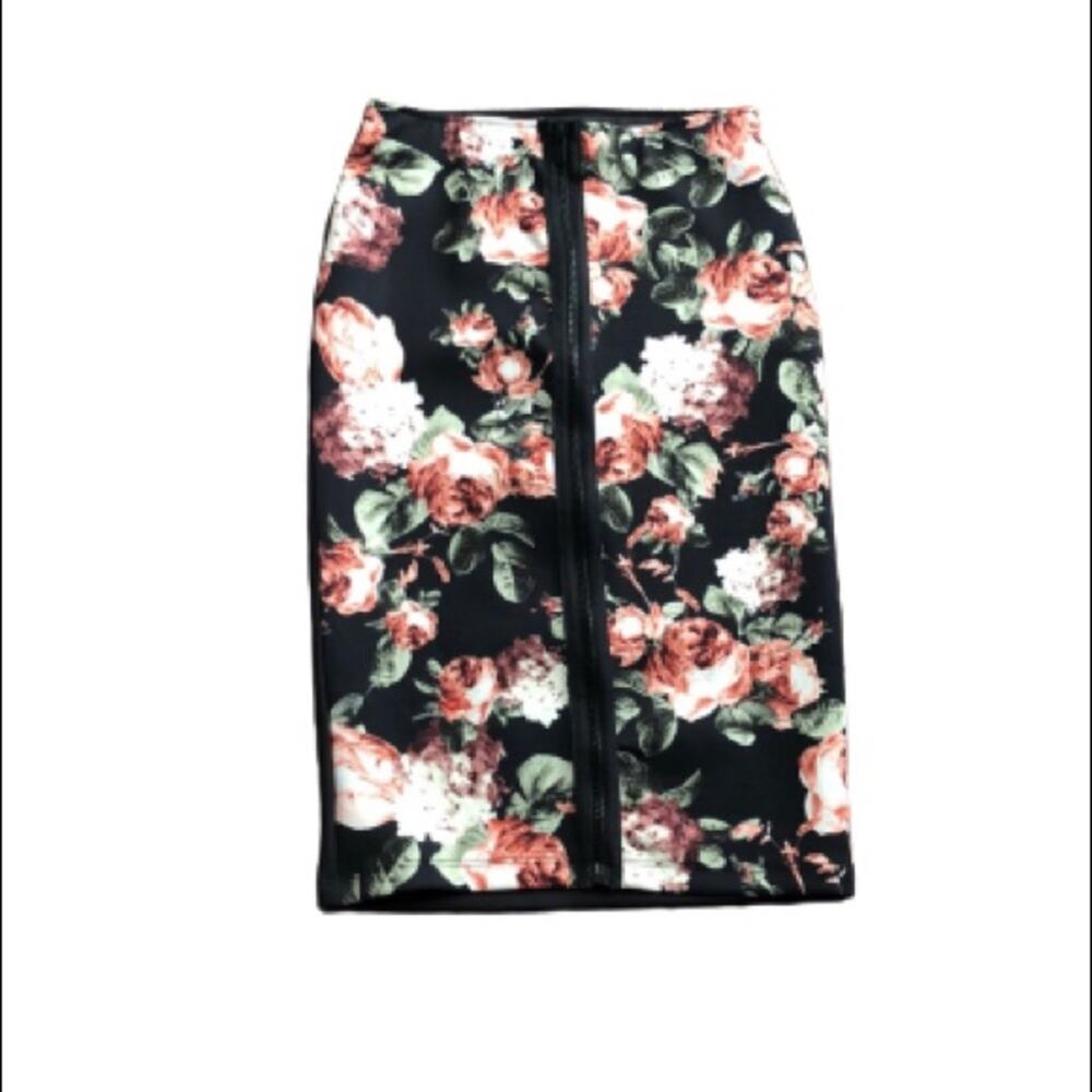 H&M Zipper Front Midi Skirt